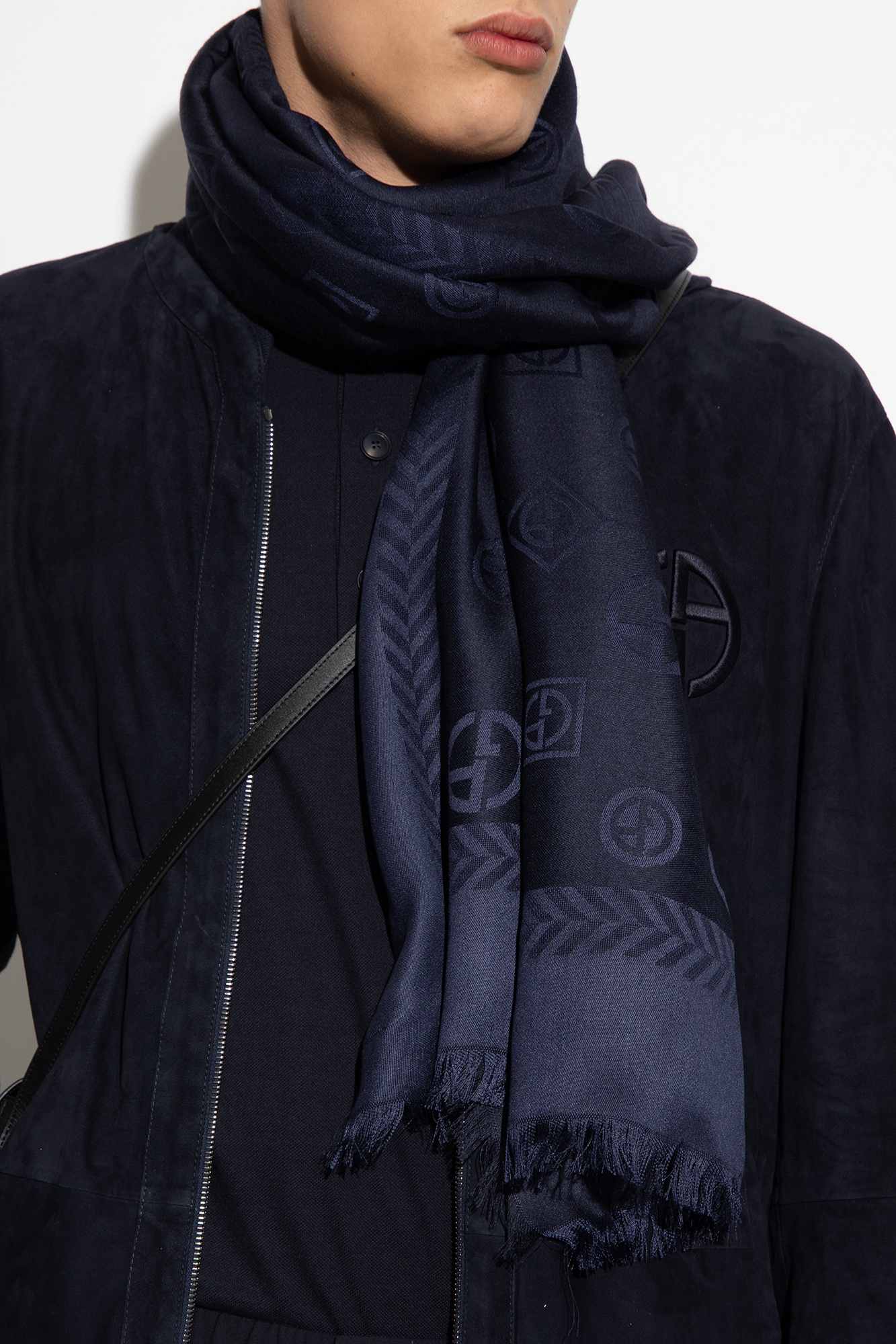 Giorgio Armani Scarf with logo Men s Accessories Vitkac